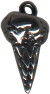 Ice Cream Cone 3D Sterling Silver Charm Pendant