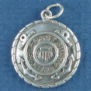 Military United States Coast Guard Seal Sterling Silver Charm Pendant