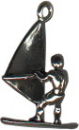 Wind Surfer 3D Sterling Silver Charm Pendant