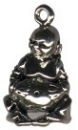 Buddha Religious "Happy" 3D Sterling Silver Charm Pendant