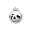 Inspiration Round Domed Affirmation Message Faith Sterling Silver Word Charm