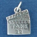 Studio Take 22 Movie Film and Acting Occupation Sterling Silver Charm Pendant