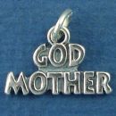 God Mother, Family Word Phase or Baptismal Sterling Silver Charm Pendant