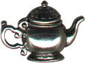 Teapot with Moveable Lid 3D Sterling Silver Charm Pendant