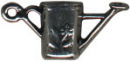 Garden: Watering Can Charm 3D with Flower on the Side Sterling Silver Pendant