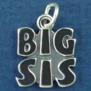 Sister, Big Sis Word Phase Family Sterling Silver Charm Pendant
