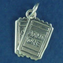 Movie Ticket Sterling Silver Charm Pendant