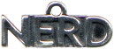Nerd Word Charm and Message Phrase Sterling Silver Charm Pendant