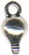 Lightbulb 3D Sterling Silver Charm Pendant