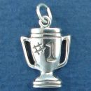 Trophy with #1 for Sports and Sales Winners Sterling Silver Charm Pendant
