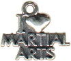 Martial Arts, I Love Sterling Silver Charm Pendant