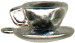 Coffee Cup 3D Sterling Silver Charm Pendant