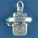 Telephone 3D Sterling Silver Charm Pendant