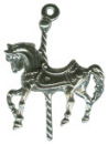 Carousel Horse 3D Sterling Silver Charm Pendant