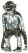 Chimpanzee Monkey 3D Sterling Silver Charm Pendant