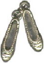 Ballet Slipper Pair 3D Sterling Silver Charm Pendant