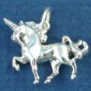 Unicorn Mythical Horse Creature 3D Sterling Silver Charm Pendant