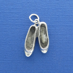 Ballet Slipper 3D Sterling Silver Charm Pendant