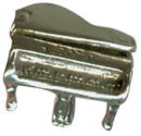Music: Grand Piano 3D with Moveable Top Sterling Silver Charm Pendant
