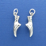 Ballet Slipper Shoe in Pointe Position 3D Sterling Silver Charm Pendant