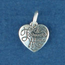 Heart with Word Phrase Forever Mine Sterling Silver Charm Pendant
