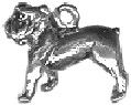Bulldog Charm Sterling Silver Pendant