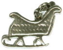 Christmas Santa's Sleigh 3D Sterling Silver Charm Pendant