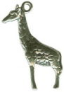 Large 3D Sterling Silver Giraffe Charm Pendant