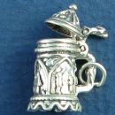 Beer Stein Moveable Large 3D Sterling Silver Charm Pendant