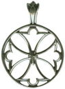 Cross in Circular Design Sterling Silver Pendant