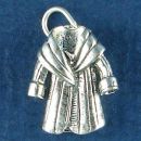 Ladies Clothing Fur Coat 3D Sterling Silver Charm Pendant