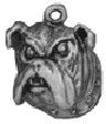 Dog, Bulldog Head Sterling Silver Charm Pendant