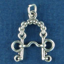 Horse Pelham English Bit 3D Sterling Silver Equestrian Charm Pendant