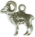 Sheep Big Horn 3D Sterling Silver Charm Pendant