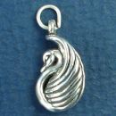 Bird: Swan 3D Sterling Silver Charm Pendant