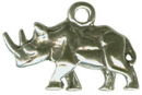 Rhinoceros 3D Sterling Silver Charm Pendant