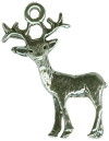 Deer Charm with Antlers 3D Sterling Silver Pendant