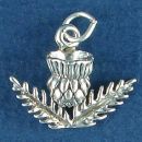 Celtic Thistle Sterling Silver Charm Pendant