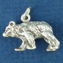 Bear Medium 3D Sterling Silver Charm Pendant