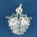 Fruits of the Spirit Strawberry with Word Phrase Patience on Back Sterling Silver Charm Pendant