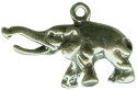 Elephant with Tusk 3D Sterling Silver Charm Pendant