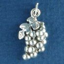 Fruits of the Spirit Grapes with Word Phrase Goodness on Back Sterling Silver Charm Pendant