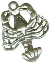 Lobster with Curved Tail 3D Sterling Silver Charm Pendant
