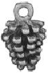 Pine Cone Medium 3D Sterling Silver Charm Pendant