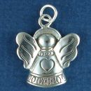 Angel in Crafty Design with Heart Sterling Silver Charm Pendant