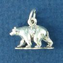 Bear, Black 3D Sterling Silver Charm Pendant