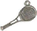 Tennis Racket 3D Sports Sterling Silver Charm Pendant for Charm Bracelet