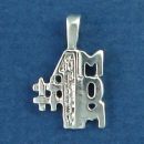 Mom, #1 Sterling Silver Charm Pendant