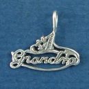 #1 Grandma Sterling Silver Charm Pendant