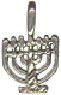 Religious Jewish Menorah Candles Sterling Silver Charm Pendant